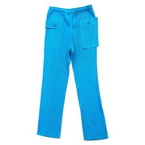 RARE Pleats Please Issey Miyake Blue Cargo Pants